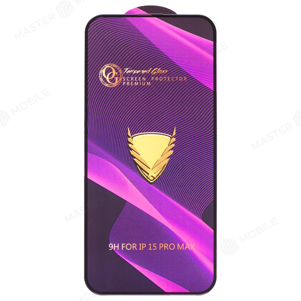 Защитное стекло OG Glass (3 в 1) для Apple iPhone 15 Pro Max (черный)