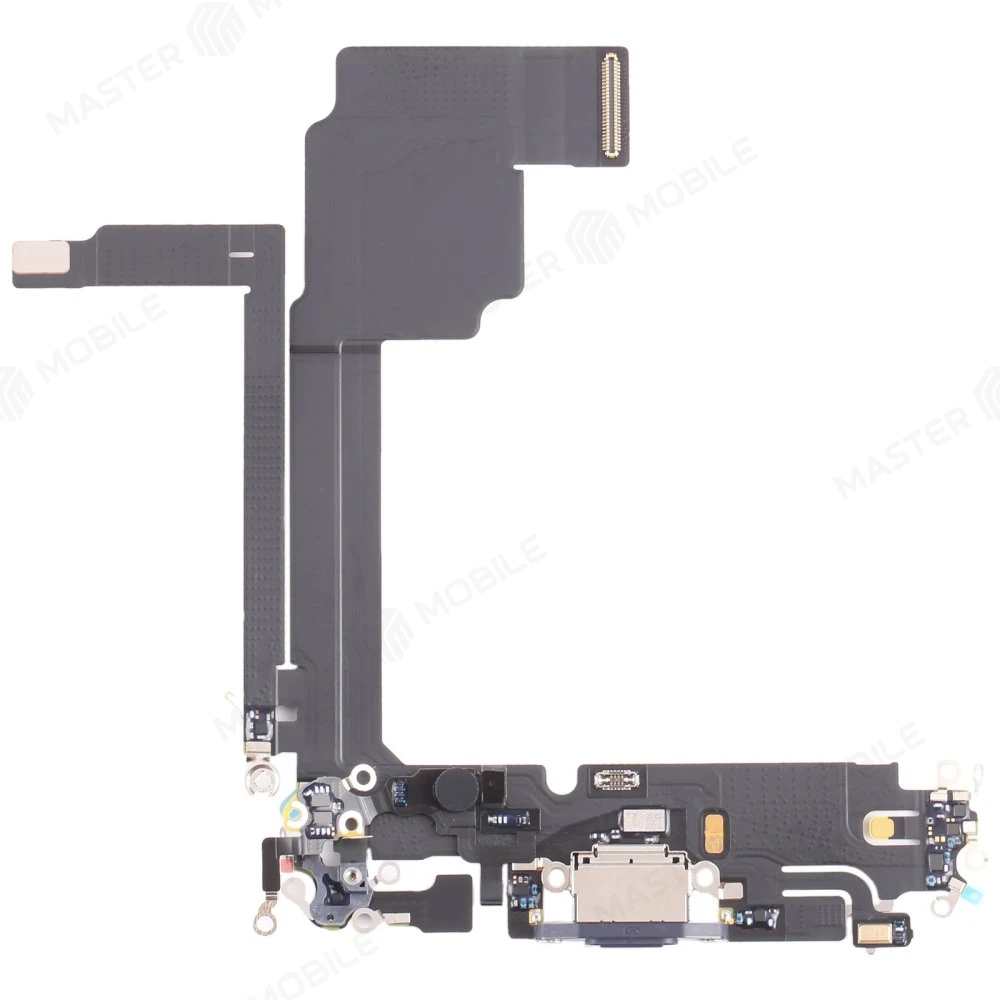 Шлейф для Apple iPhone 15 Pro Max с комп. + разъем зарядки + микрофон  (синий) (ORIG100) купить в интернет-магазине Master-mobile