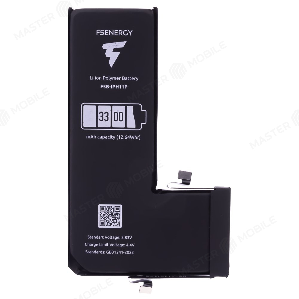 Аккумулятор для Apple iPhone 11 Pro (F5ENERGY) (усиленный) (3300 мАч) (SPECIAL EDITION) + двухсторонний скотч